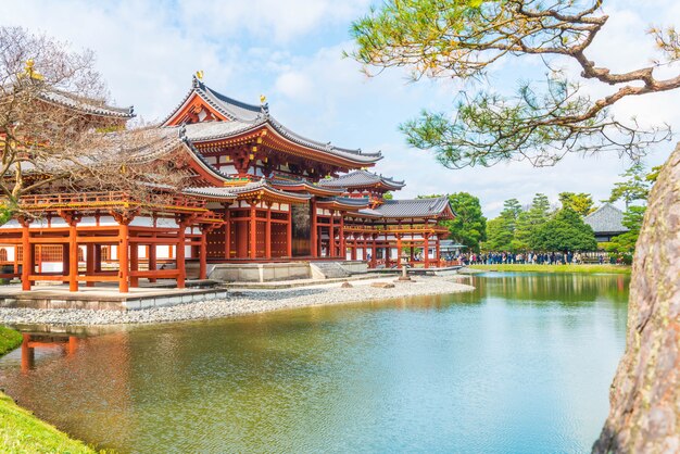 beautiful architecture byodo-in temple at kyoto.
