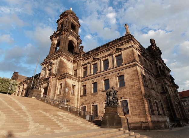 Beautiful architecture and cathedrals of the central part of the city of Dresden Germany