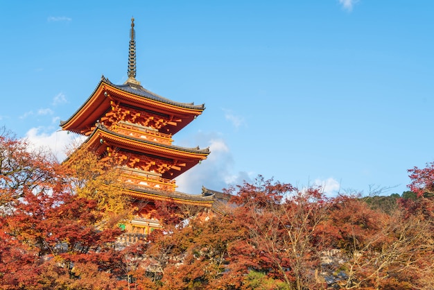 京都清水寺の美しい建築。