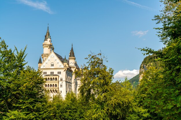 Beautiful Architecture at Neuschwanstein Castle in the Bavarian Alps of Germany.