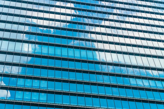 Beautiful architecture office building skyscraper with window glass pattern