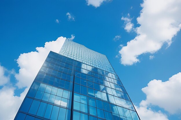 Beautiful architecture office building skyscraper with window glass pattern