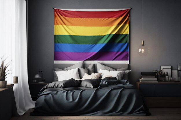 Photo the beautiful array of colors on the lgbtq flag