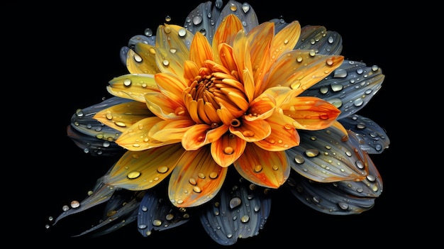 Beautiful Artistic Flower in Vibrant Colors