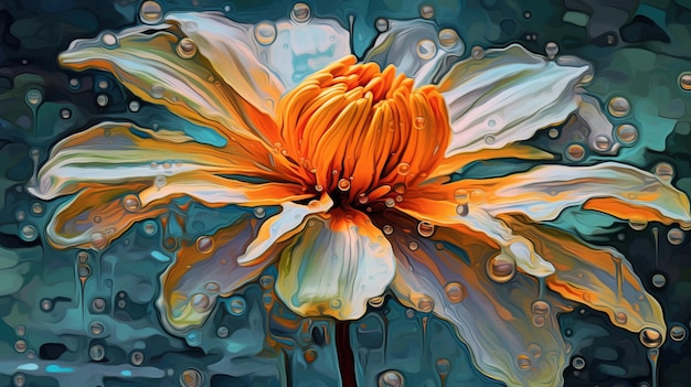 Beautiful Artistic Flower in Vibrant Colors