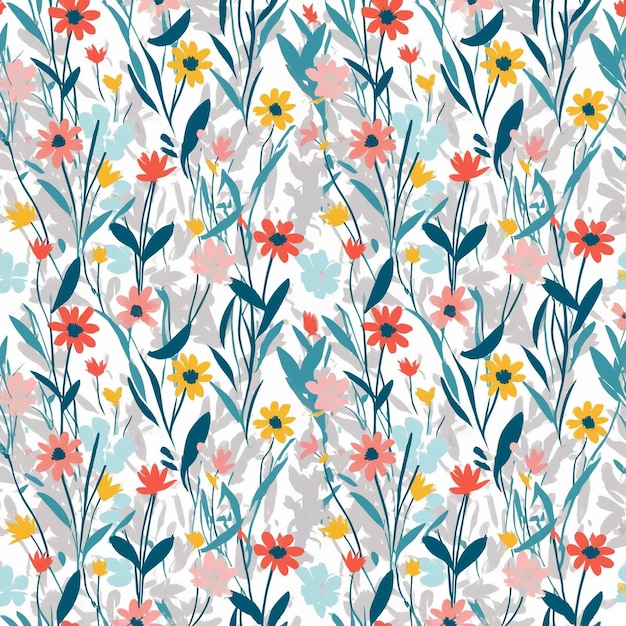 Beautiful artistic seamless floral natural pattern