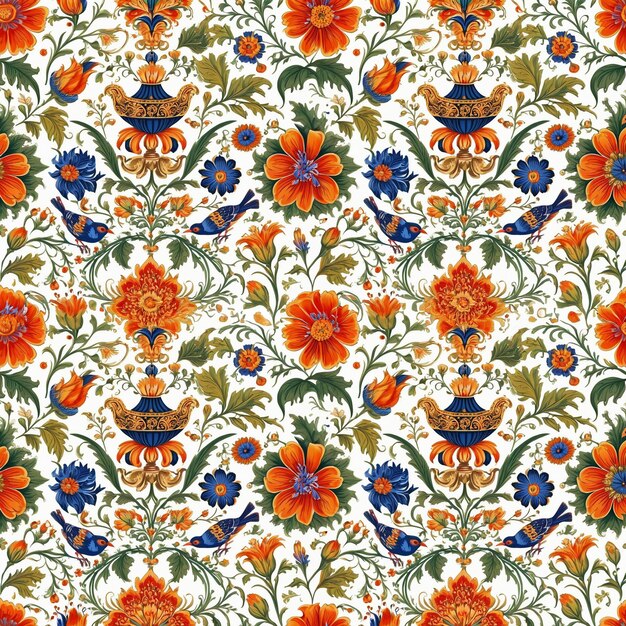 Photo beautiful artistic seamless floral natural pattern