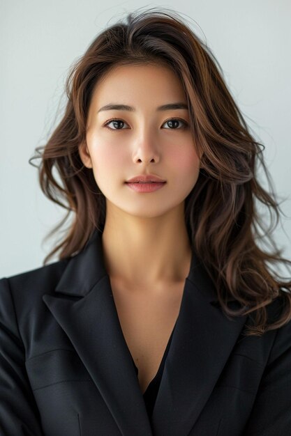 Beautiful Asian Businesswoman on Isolated Background created with Generative AI