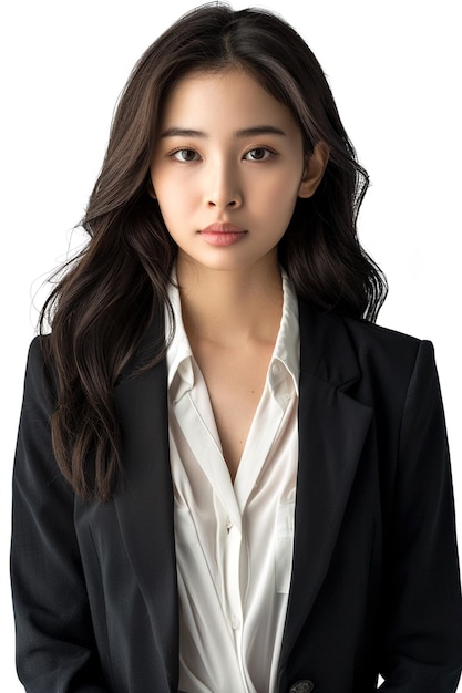 Beautiful Asian Businesswoman on Isolated Background created with Generative AI