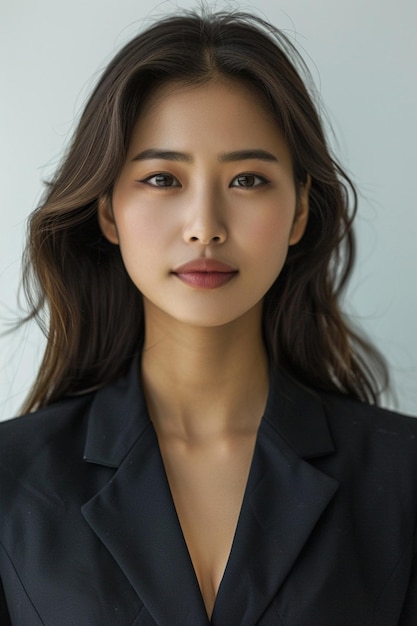 Beautiful Asian Businesswoman on Isolated Background created with Generative AI