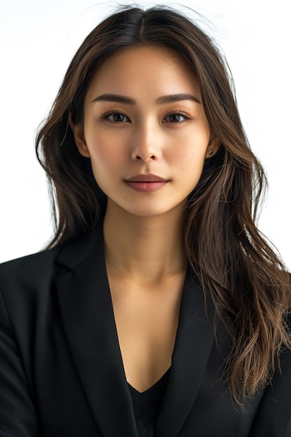 Photo beautiful asian businesswoman on isolated background created with generative ai