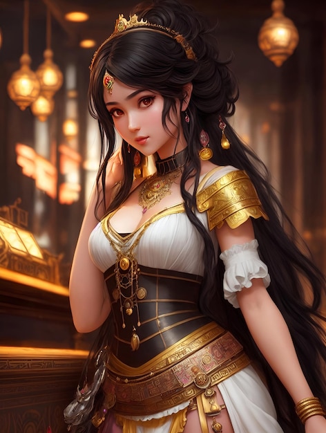 Beautiful Asian girl in a fantasy costume