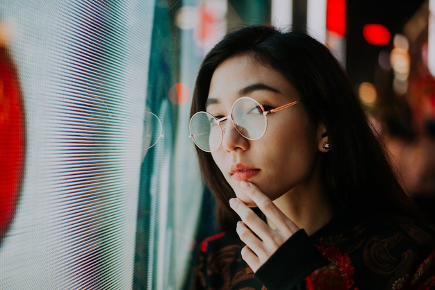 Beautiful asian japanese girl street portraits