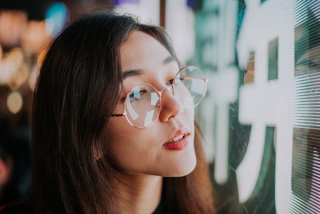 Beautiful asian japanese girl street portraits