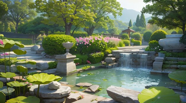 아름다운 아시아 스타일의 정원