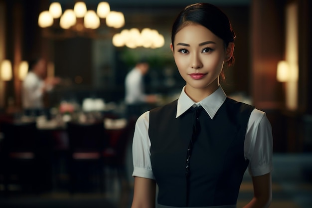 Beautiful Asian waitress