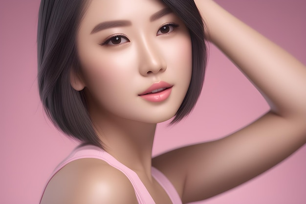 Beautiful Asian woman Cosmetic model