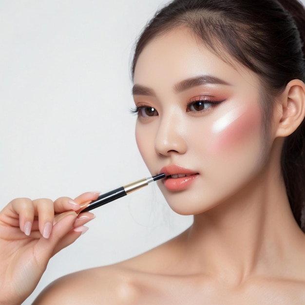 Beautiful Asian Woman Makeup Trial for Flawless Look