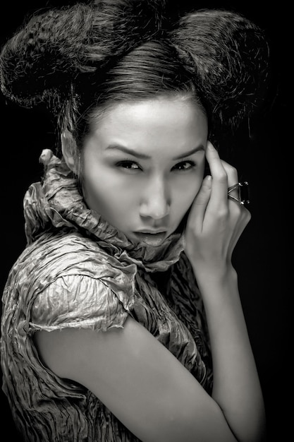 Beautiful asian woman pose in studio