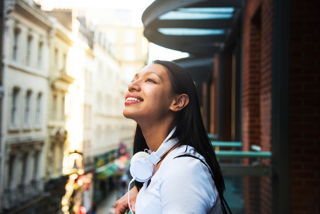 Beautiful asian woman travelling