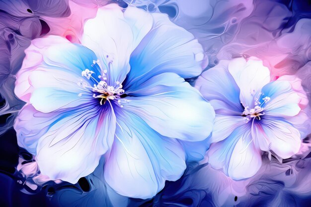 Beautiful aster flowers blue color palette Made with Generative AI