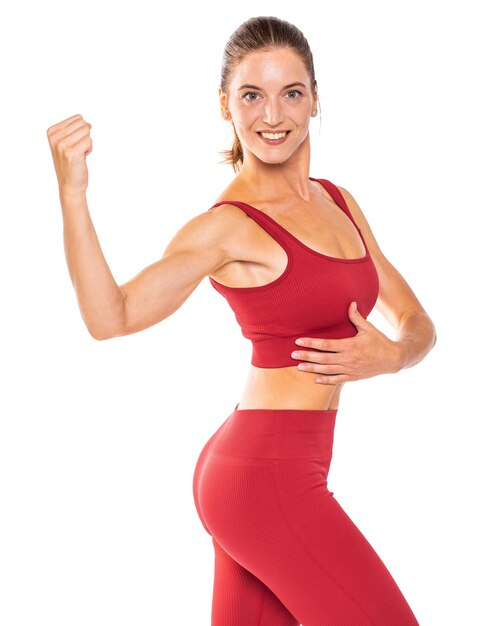 Photo beautiful athletic woman isolated on white background