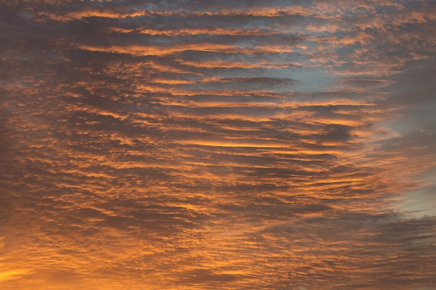 Beautiful atmospheric dramatic clouds in the evening at sunset.