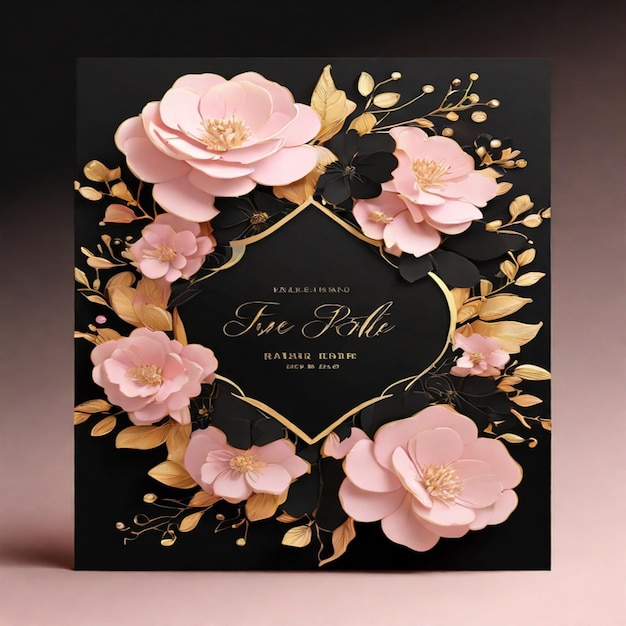 Photo a beautiful and attractive luxury wedding invitation card design with elegant floral background