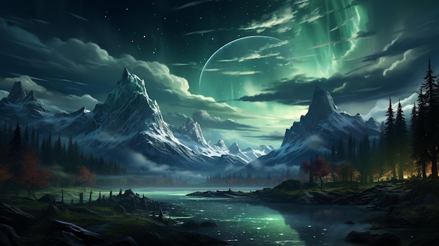 Beautiful aurora background