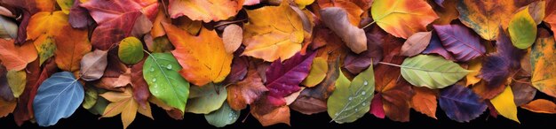 Beautiful autumn background of a colorful array of fallen leaves Generative AI