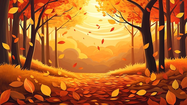아름다운 가을 가을 배경 디자인