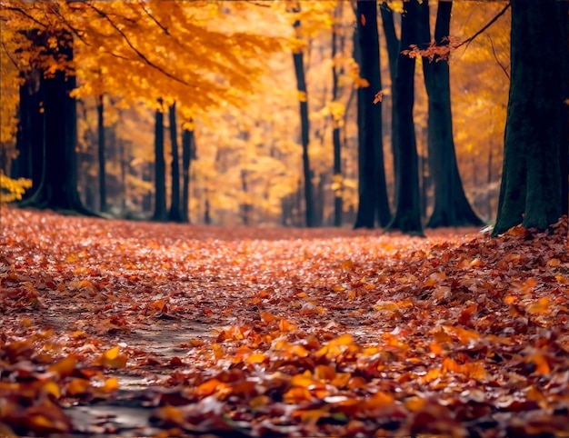 美しい秋の森