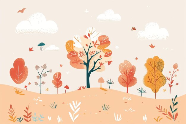 Photo beautiful autumn illustration