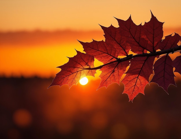 Beautiful autumn landscape at sunset