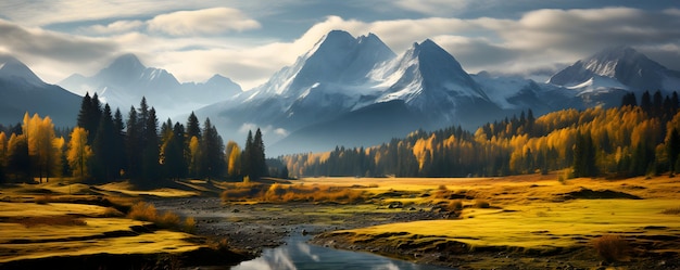 Beautiful autumn landscape of Tatry mountains