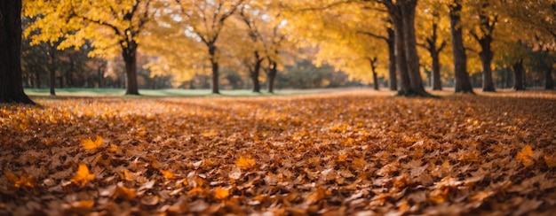 Прекрасный осенний пейзаж с красочной листвой в парке падающие листья естественный фон