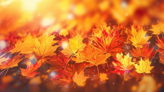 Beautiful autumn nature background with border