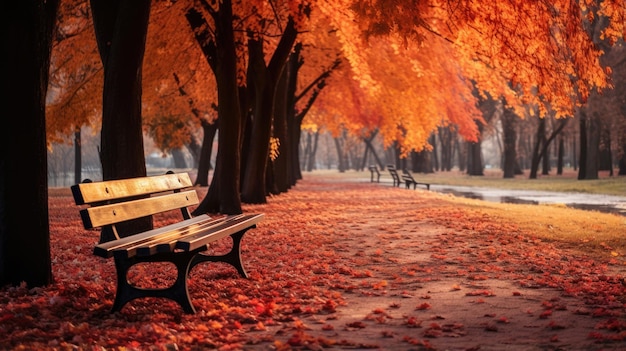公園の美しい秋の風景