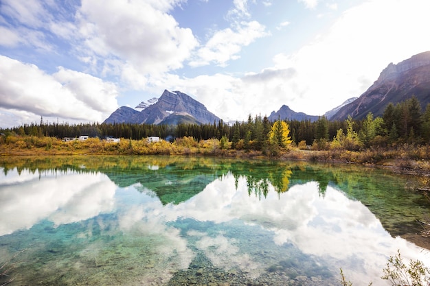 Beautiful autumn season in Canadian mountains. Fall background.