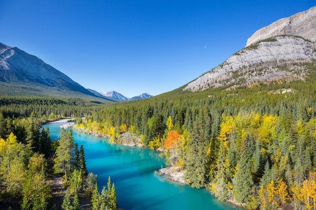 Beautiful autumn season in Canadian mountains. Fall background.