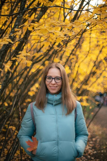 Beautiful autumn woman