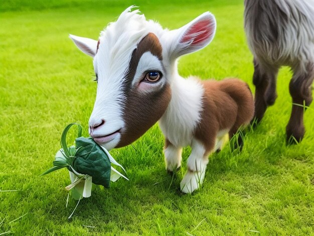 A beautiful baby goat eaten