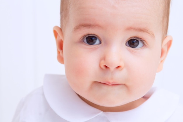 Beautiful baby portrait on white background