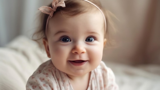 Beautiful baby smilling in light background