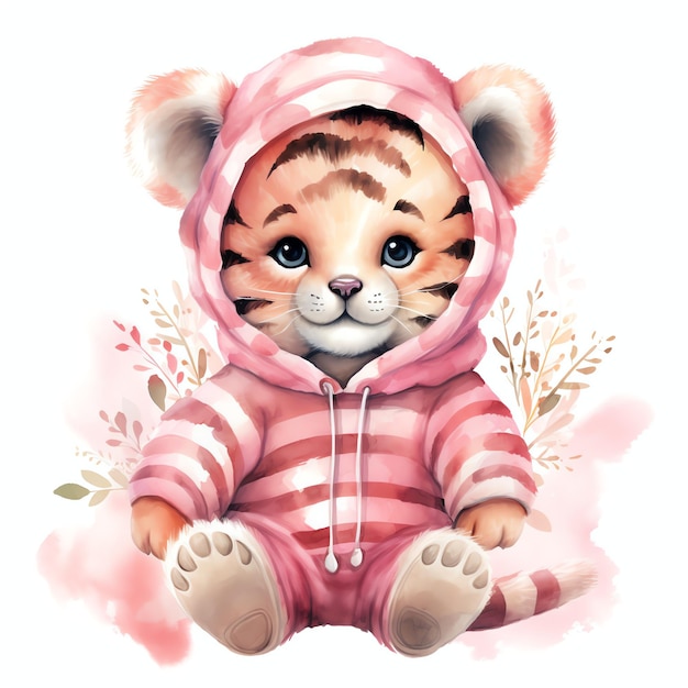 beautiful Baby Tiger nursery clipart illustration