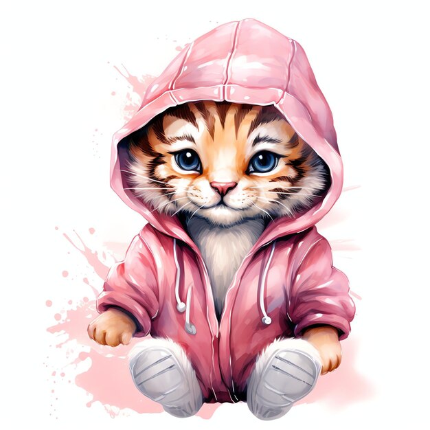 beautiful Baby Tiger nursery clipart illustration