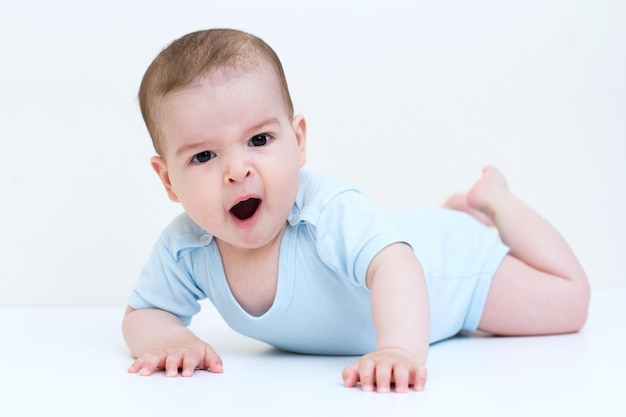 Beautiful baby on white background