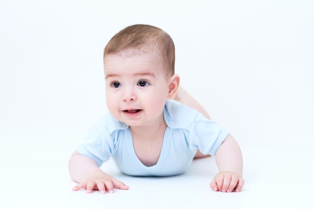 Beautiful baby on white background