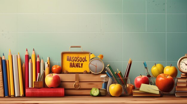 Beautiful back to school background images made with Generative AI