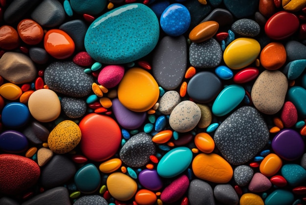 Beautiful background colorful stones generative ai